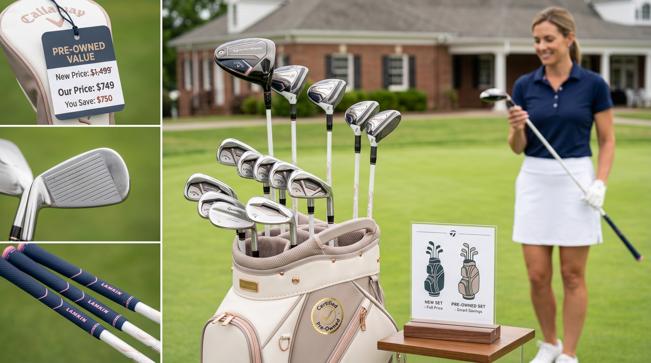 Quality used women's golf club set in excellent condition with rose gold accents showing smart savings without sacrifice